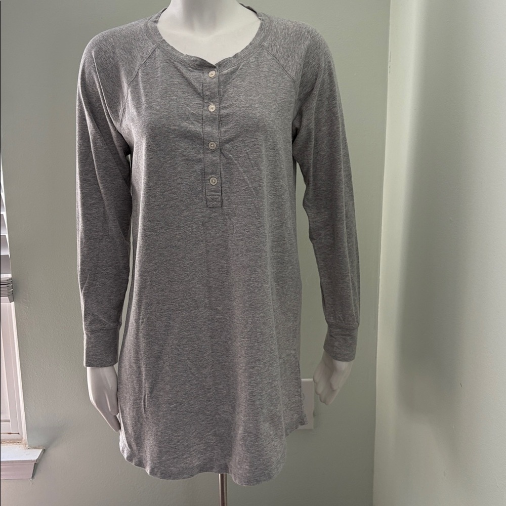J. Crew Soft Gray Henley Nightgown Small